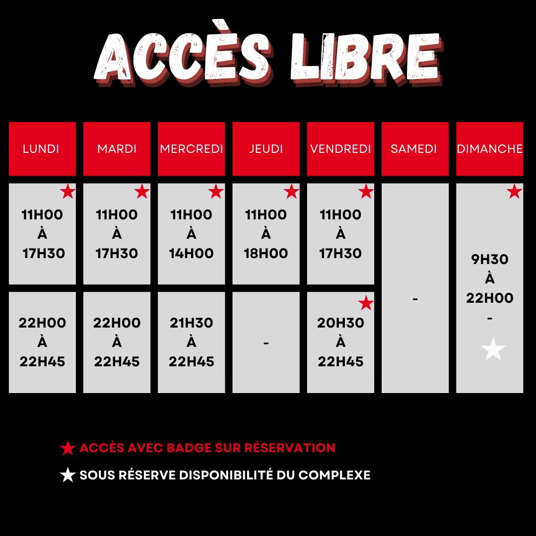 accès libre à la salle 